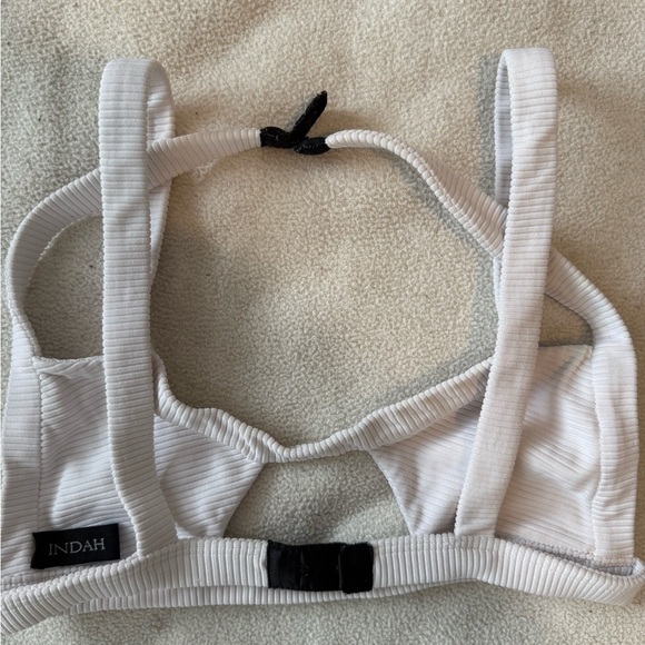 Beach Riot White Ribbed Swim Bra - Picture 2 of 2